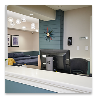 an office and waiting room